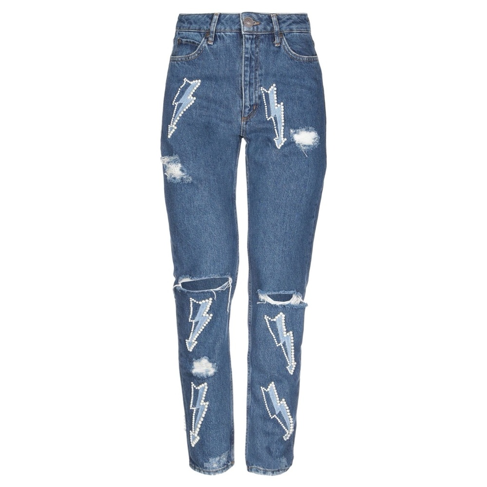 Sandro Rebecca Pearl Lightning Bolt Graphic Jeans